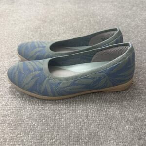 LifeStride Bzees Air Step Shoes Womens Size 7.5 Blue Green Ballet Flats Slip On